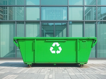 Entsorgungswirtschaft Ein beispielhaftes Bild aus den Branchen, in denen WiRoPa aus Gescher tätig ist - es zeigt einen grünen Container aus der Entsorgungswirtschaft.